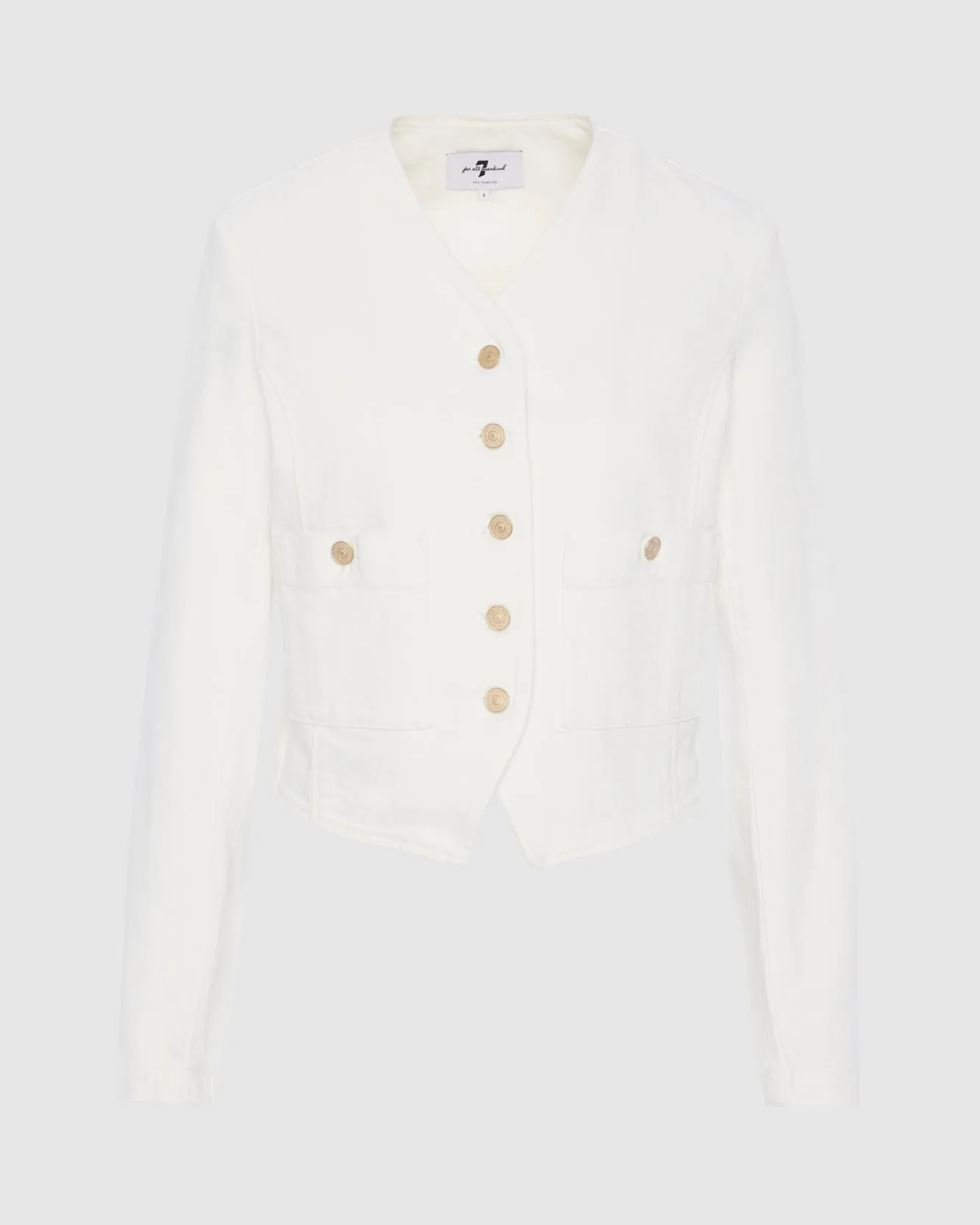 MANKIND Collarless Jacket in Vintage White