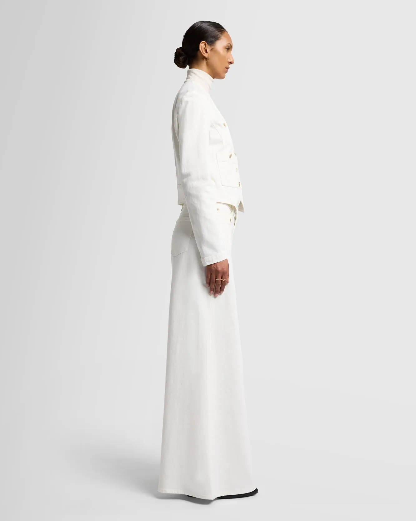 MANKIND Collarless Jacket in Vintage White