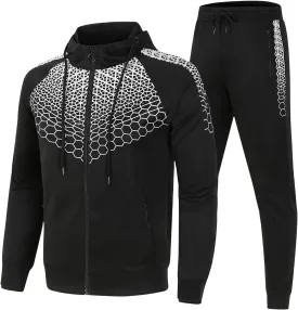 Mens 2 Piece Hoodie Tracksuits, Jogging Activewear Sets Long Sleeve Athletic Hoodies and Matching Sweatsuits