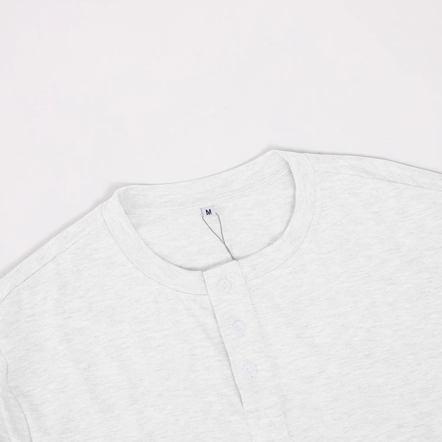 Men's Casual Henley Shirts Long Sleeve Casual Basic T Shirt Soild Button Tee Top