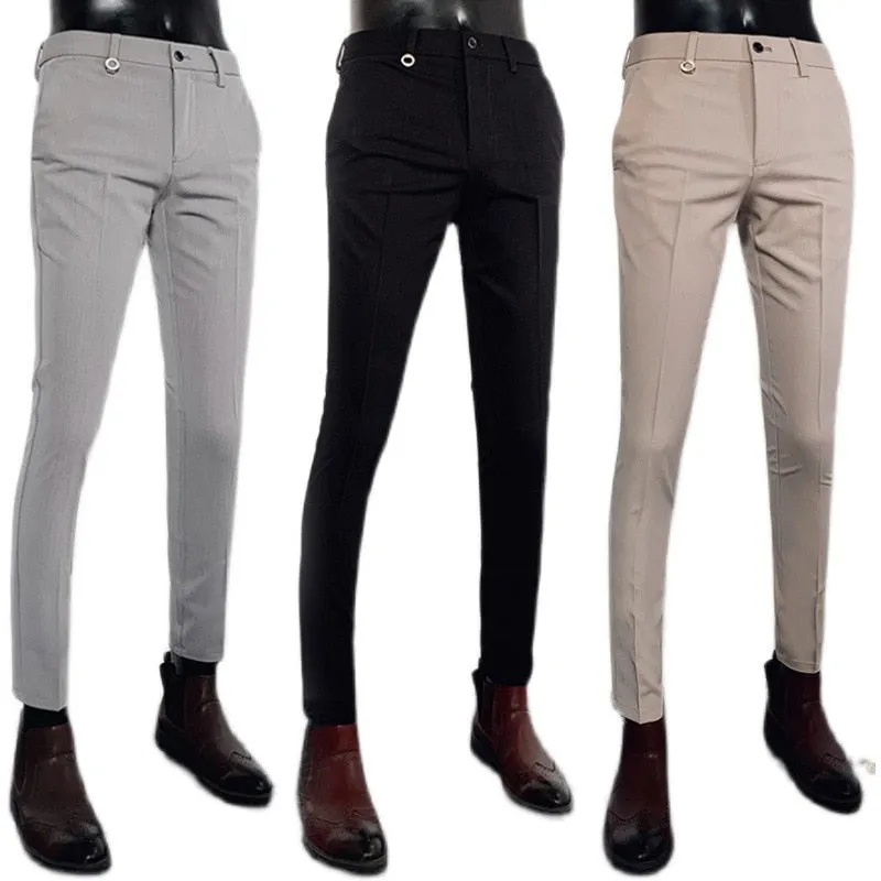 Men's Fashion Casual Slim Fit Ankle Dress Pants