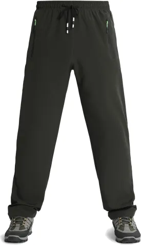 Men's Lightweight Joggers Pants Quick Dry Hiking Pants for Running Sports Gym Zipper Pockets