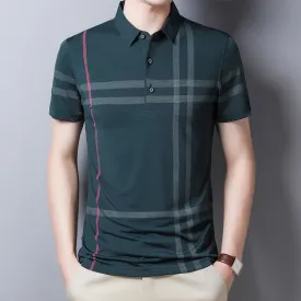 Men's Striped Polo Short Sleeve Slim Fit T-shirt - GlamzLife