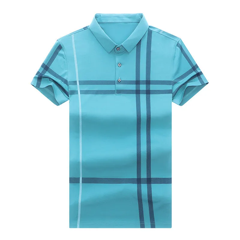 Men's Striped Polo Short Sleeve Slim Fit T-shirt - GlamzLife