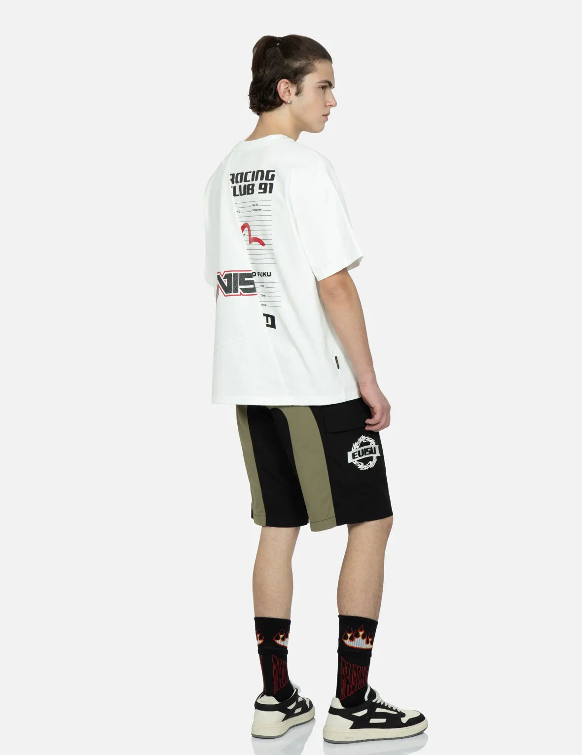 Multi-Logo and Graphic Print Patchwork T-Shirt