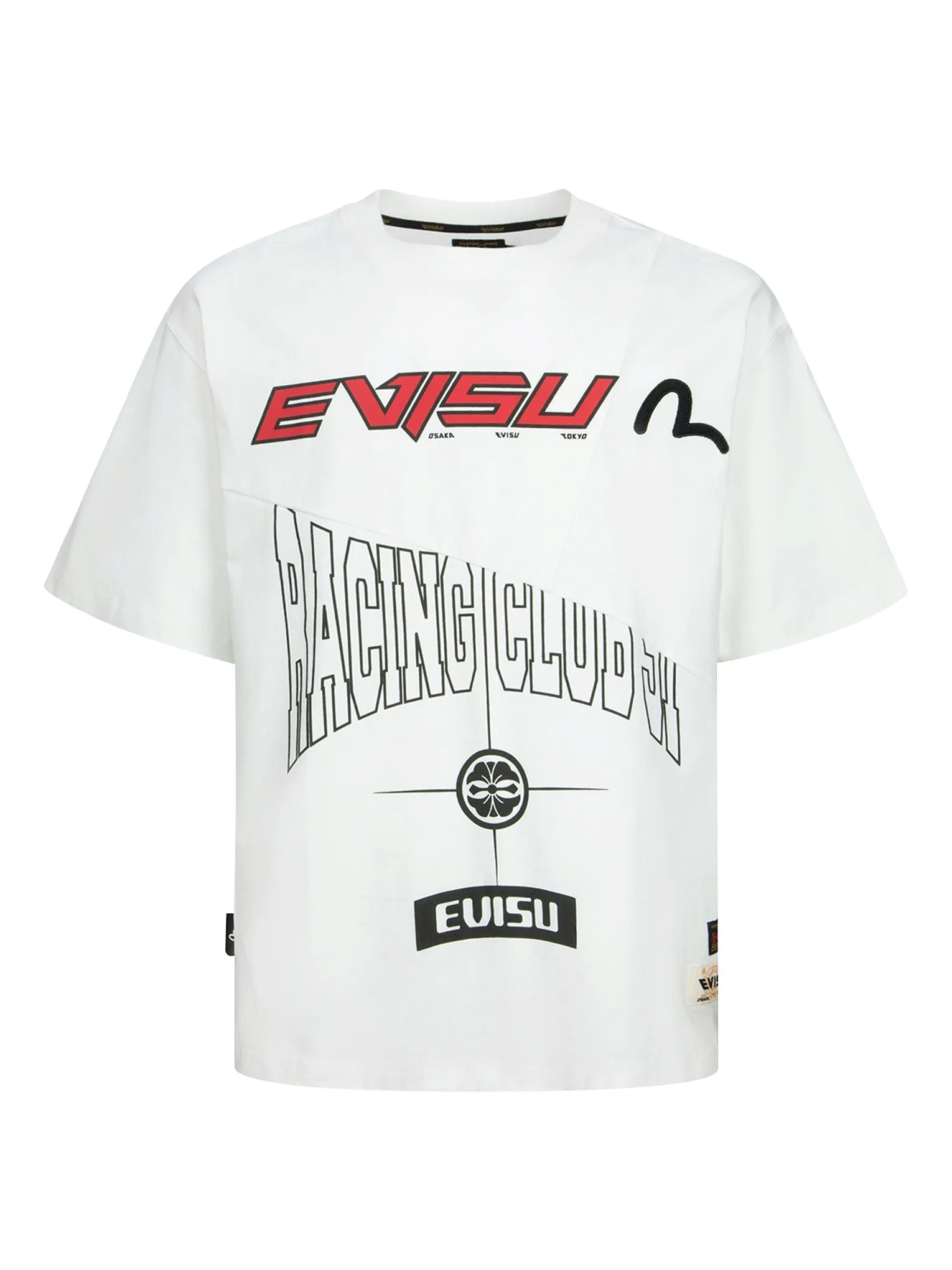Multi-Logo and Graphic Print Patchwork T-Shirt