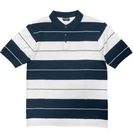 Navy/White Old School Pique Polo Shirt