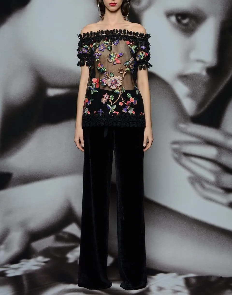 Off Shoulder Floral Blouse