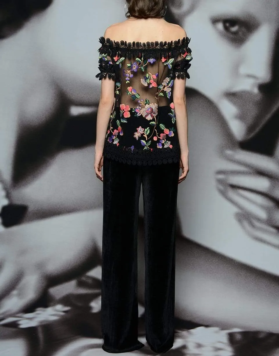 Off Shoulder Floral Blouse