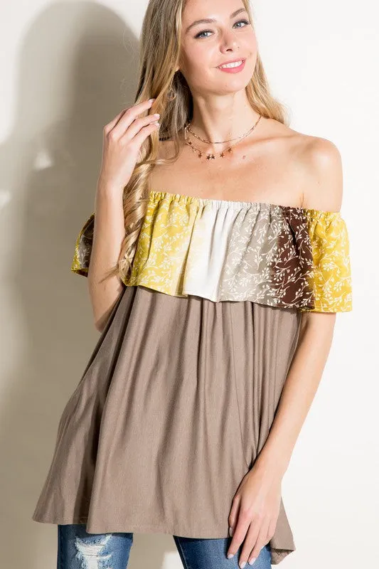 OMBRE TIE DYE OFF SHOULDER TOP