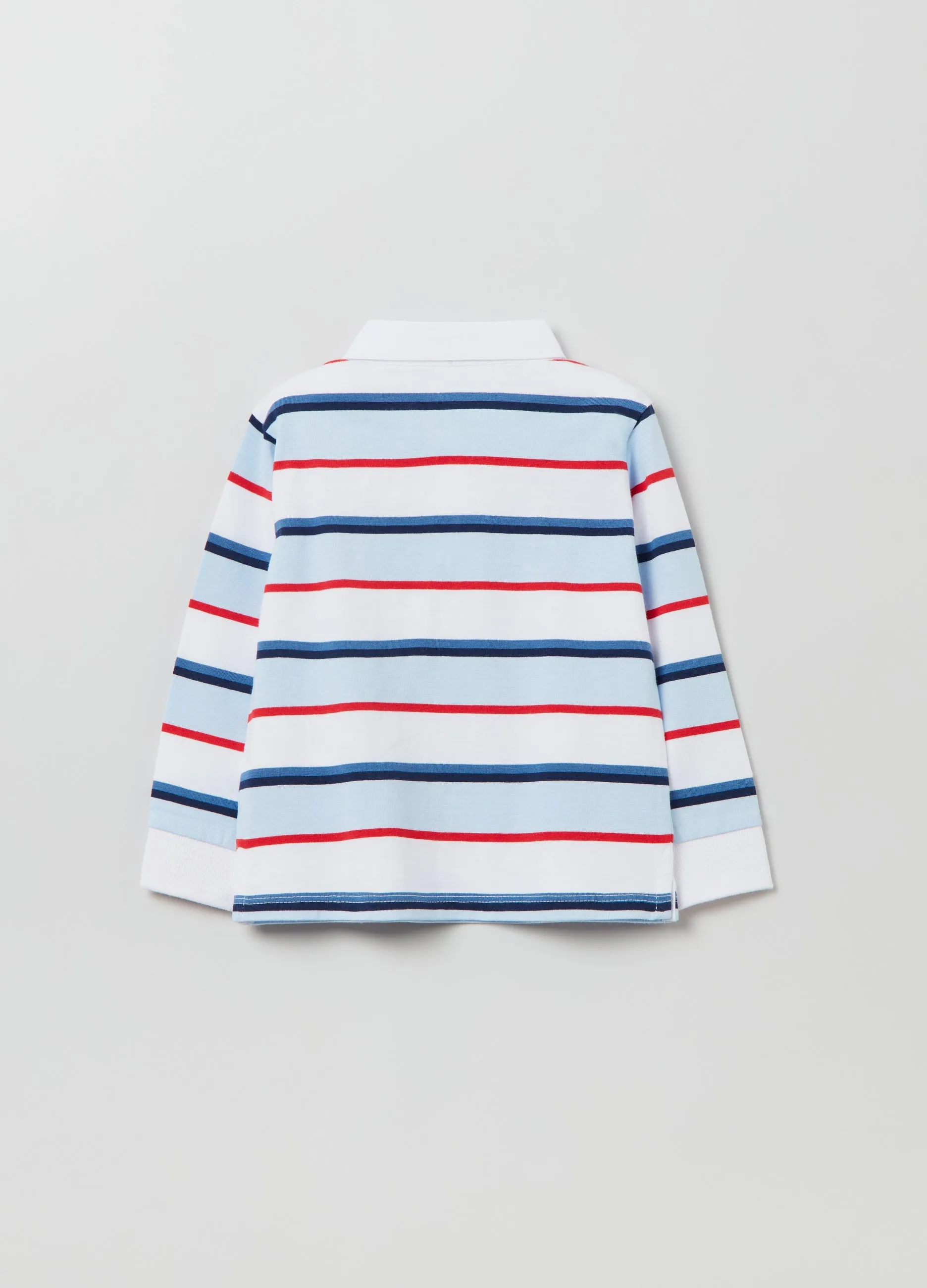 OVS Kids Boy Yarn-Dyed Striped Cotton Polo Shirt