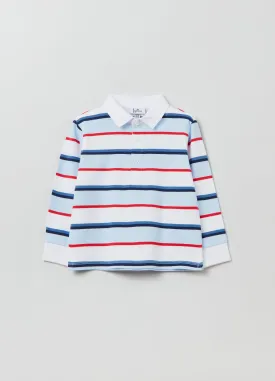 OVS Kids Boy Yarn-Dyed Striped Cotton Polo Shirt