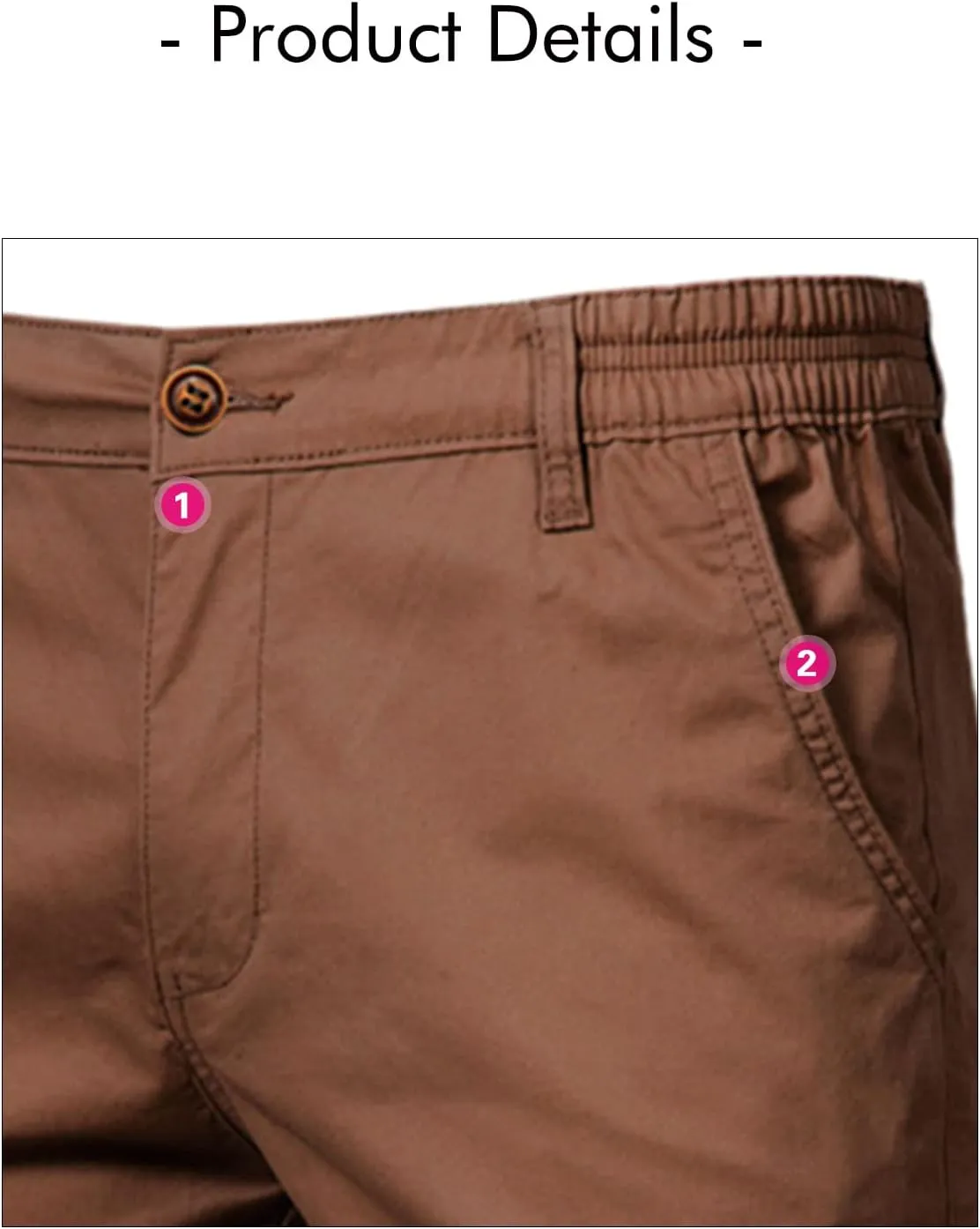 Oymyakon Men's Stretch Chino Short Slim Fit 10" Inseam Flat Front Shorts Summer Cotton Casual Shorts with Pocket