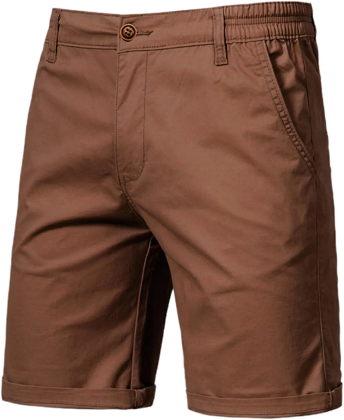 Oymyakon Men's Stretch Chino Short Slim Fit 10" Inseam Flat Front Shorts Summer Cotton Casual Shorts with Pocket