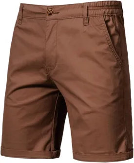 Oymyakon Men's Stretch Chino Short Slim Fit 10" Inseam Flat Front Shorts Summer Cotton Casual Shorts with Pocket