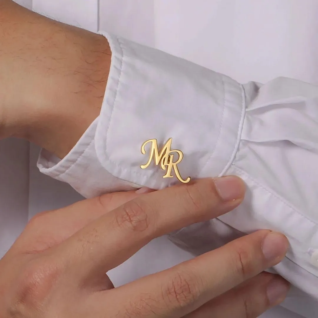 Personalized Initial Name Cufflinks for Men, Custom Stainless Steel Monogrammed Cuff links Wedding Groomsman Gift for Men Wedding Party Business Shirt Tuxedo Gift for Dad Husband Boyfriend