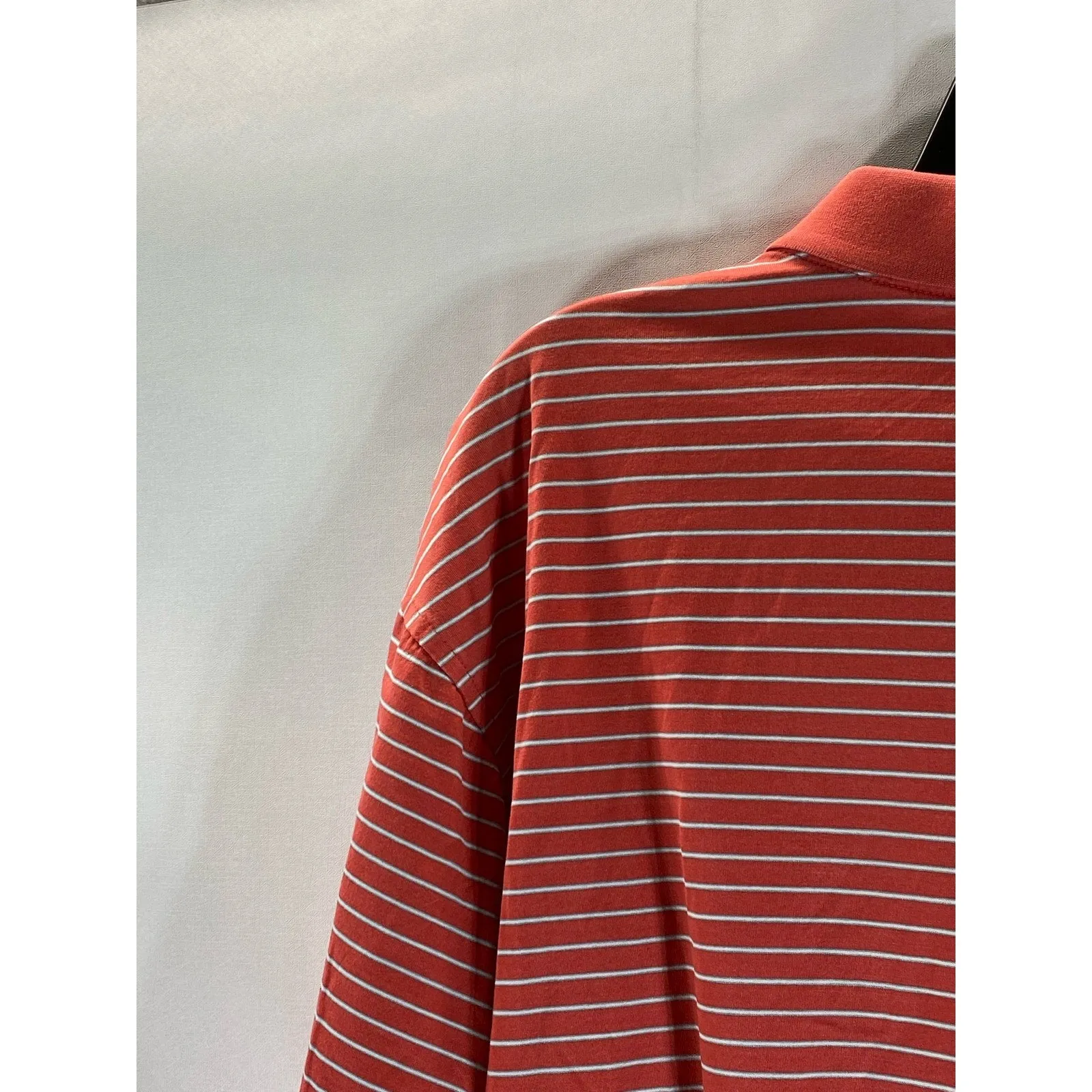 PETER MILLAR Men's Red Desert Mountain Striped Short Sleeve Regular-Fit Polo SZL