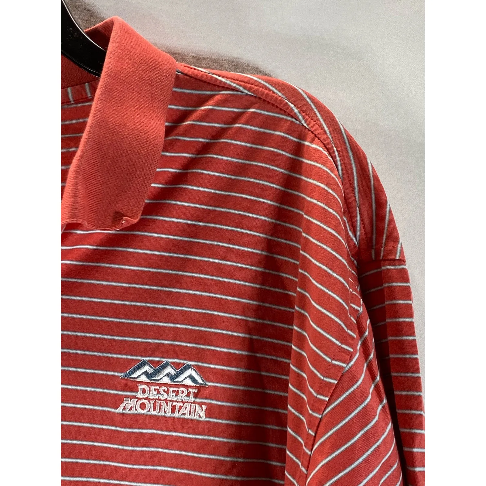 PETER MILLAR Men's Red Desert Mountain Striped Short Sleeve Regular-Fit Polo SZL