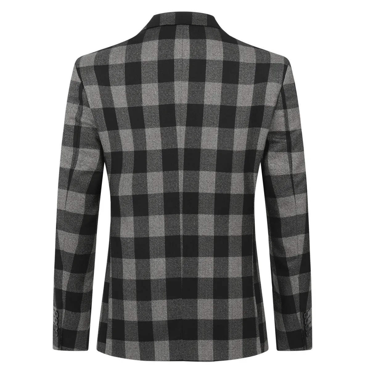 Plaid Suit Slim Fit 2-Piece Suit Dark Brown