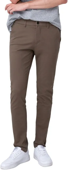 Plaid&Plain Men's Skinny Stretchy Khaki Pants Colored Pants Slim Fit Slacks Tapered Trousers