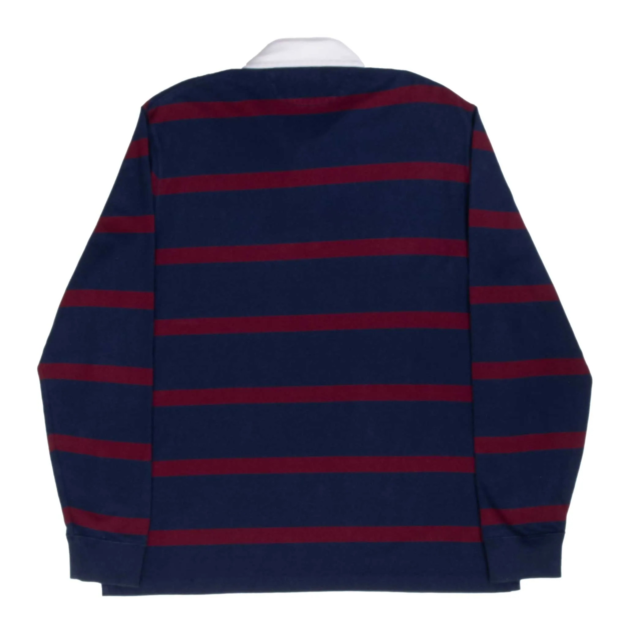 POLO RALPH LAUREN RED & BLUE STRIPED RUGBY POLO SHIRT SIZE LARGE