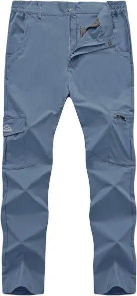 Rdruko Men's Hiking Pants Lightweight Quick Dry Water Resistant Outdoor Travel Work Fishing Pants 6 Pockets
