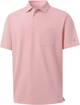 Rouen Mens Golf Shirts Short Sleeve Dry Fit Jacquard Performance Moisture Wicking Casual Pocket Collared Polo Shirts for Men