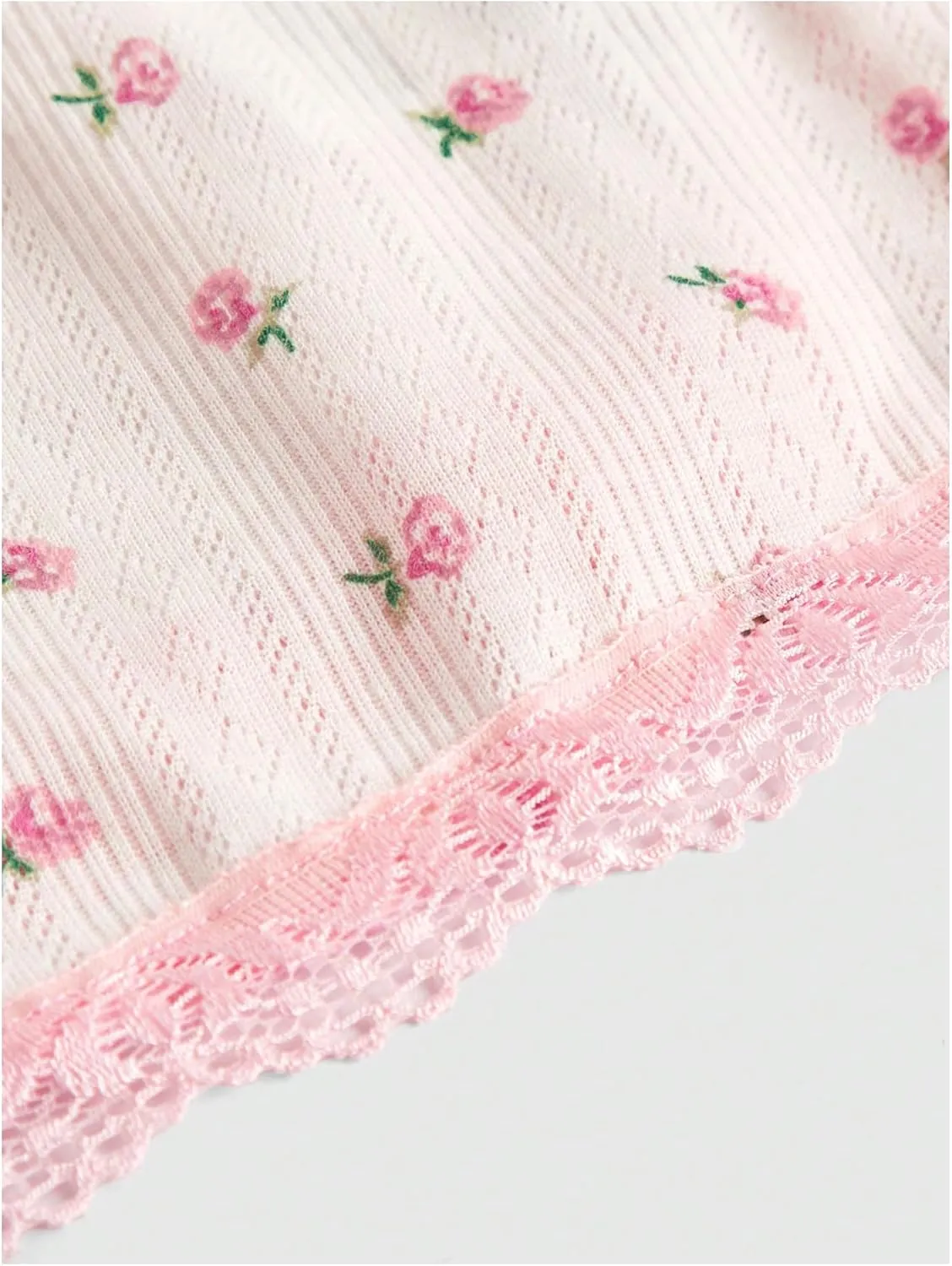 SHENHE Women's Floral Lace Trim Sweetheart Neckline Cap Sleeve Ruffle Peplum Cute Top