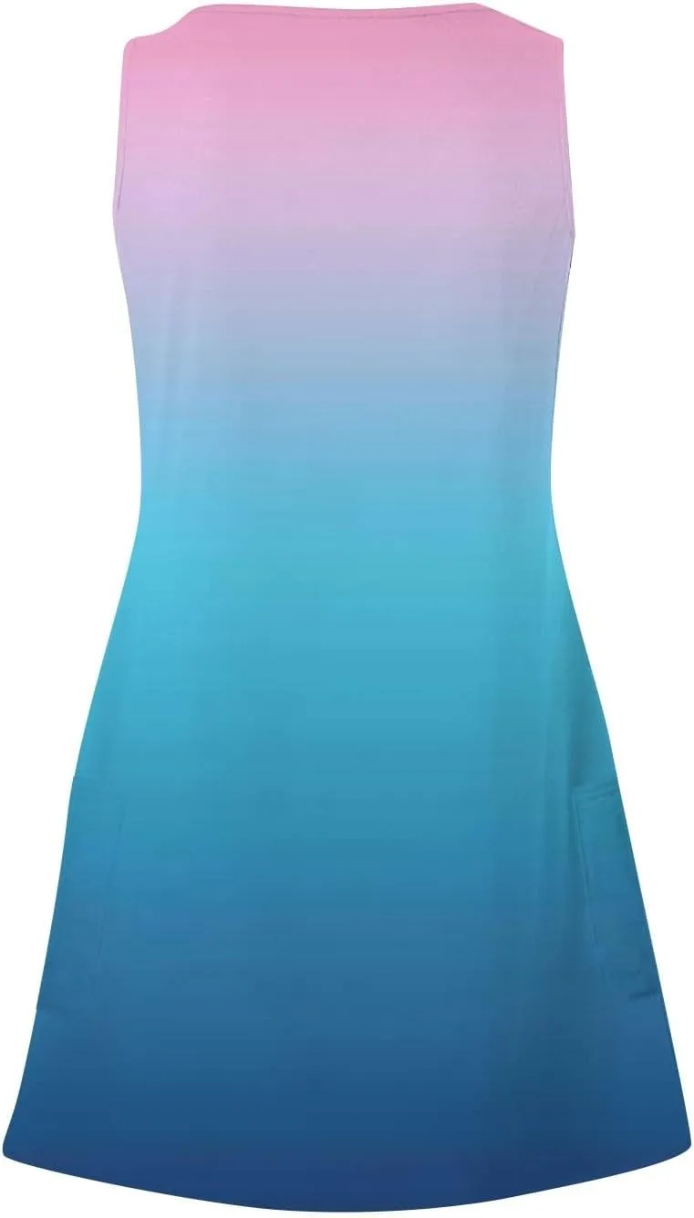 Summer Dresses for Women 2025 Casual V Neck Sleeveless Sundresses Boho Tank Dress Beach Dresses with Pockets