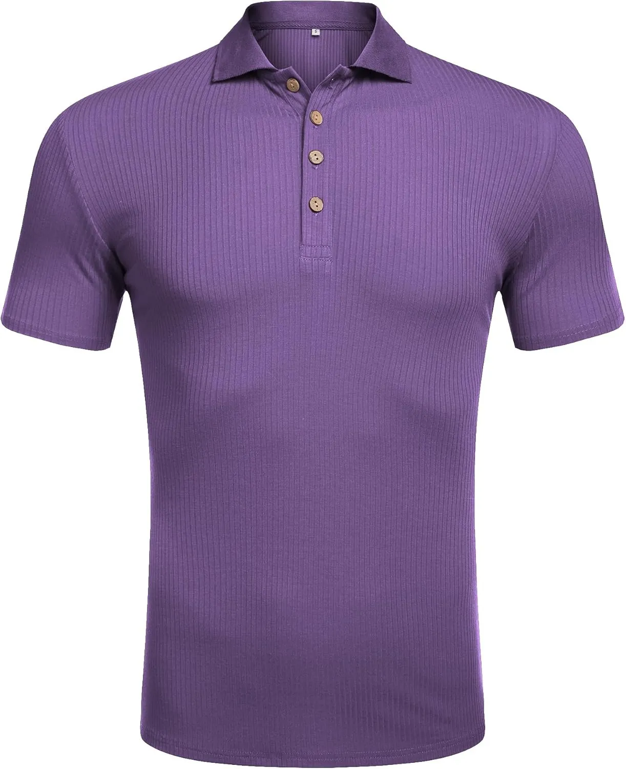 URRU Men's Muscle T Shirts Stretch Short Sleeve Workout Tee Casual Slim Fit Polo Shirt