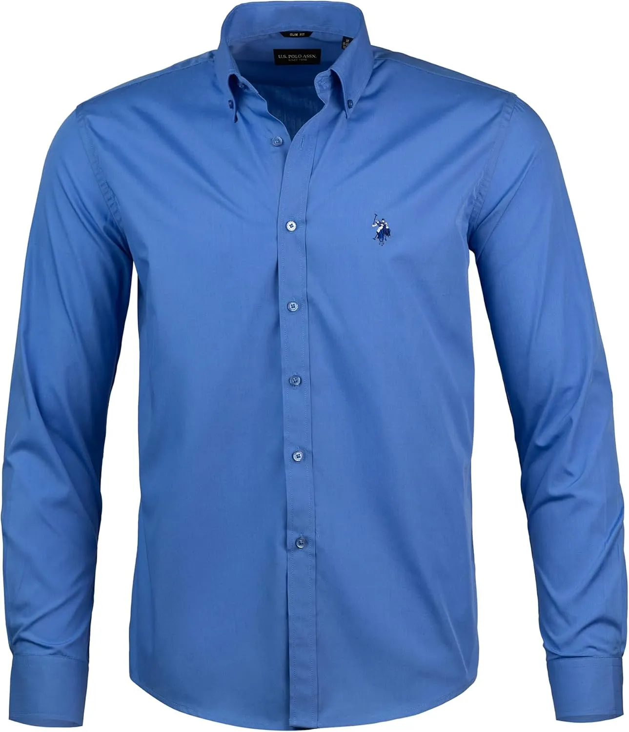 U.S. Polo Assn. Slim Fit Long Sleeve Button Down Dress Shirts for Men Wrinkle Free Long Sleeve Shirt Mens Formal Stretch