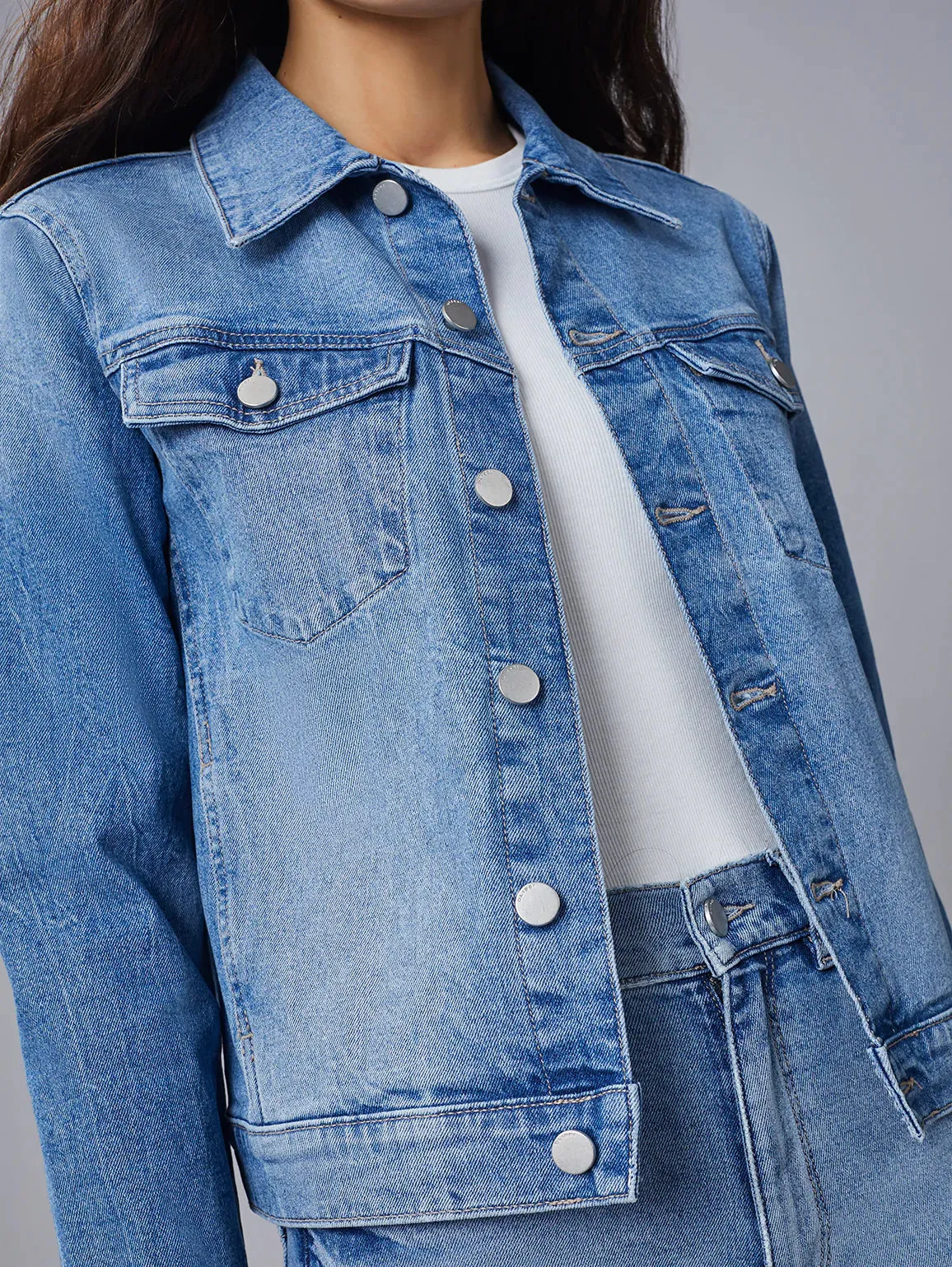 Vika Jacket Classic Denim Droplet - DL1961