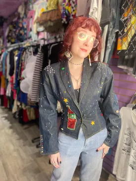 Vintage 90s Studded Bedazzled Fitted Jacket