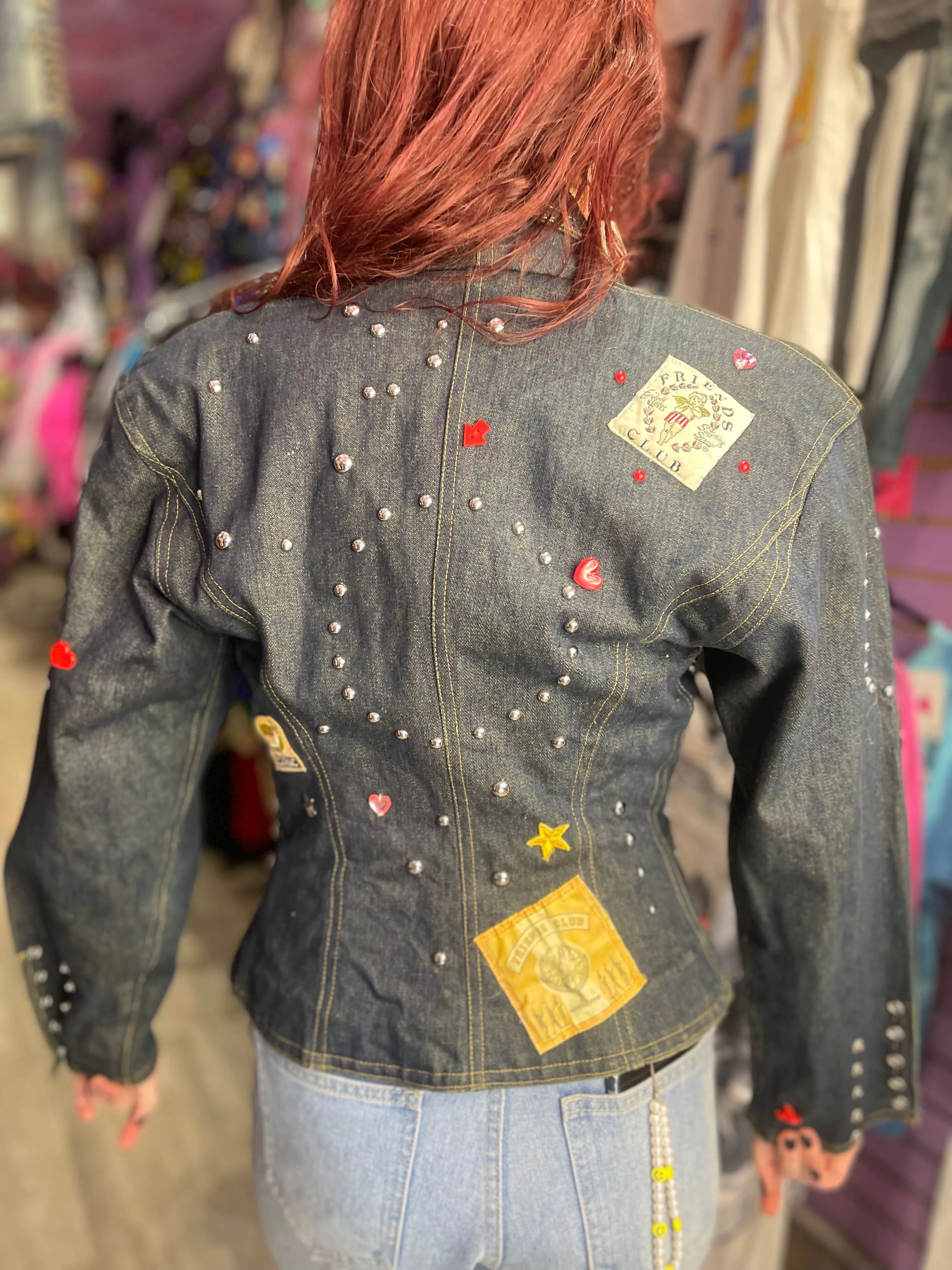 Vintage 90s Studded Bedazzled Fitted Jacket
