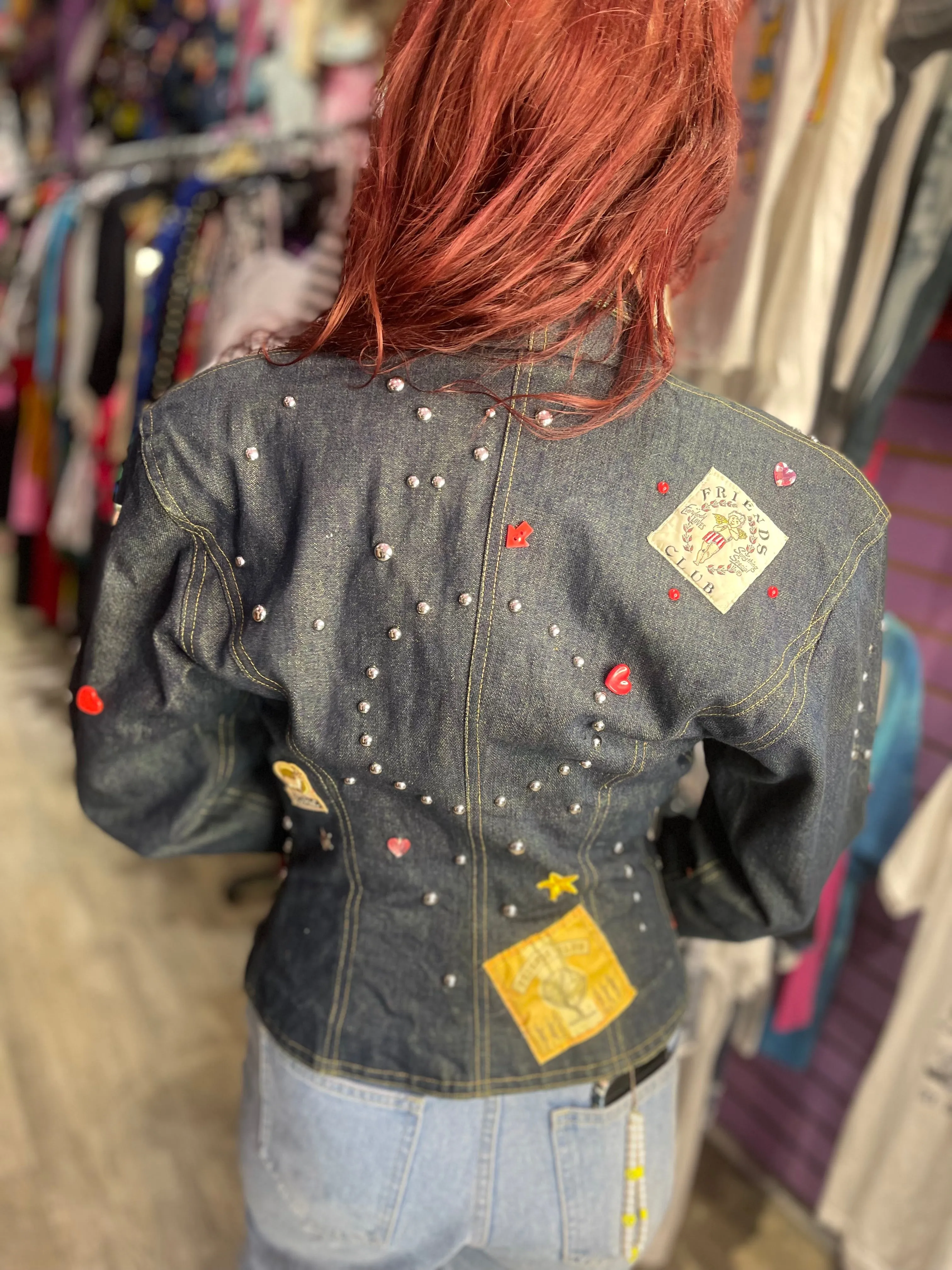 Vintage 90s Studded Bedazzled Fitted Jacket