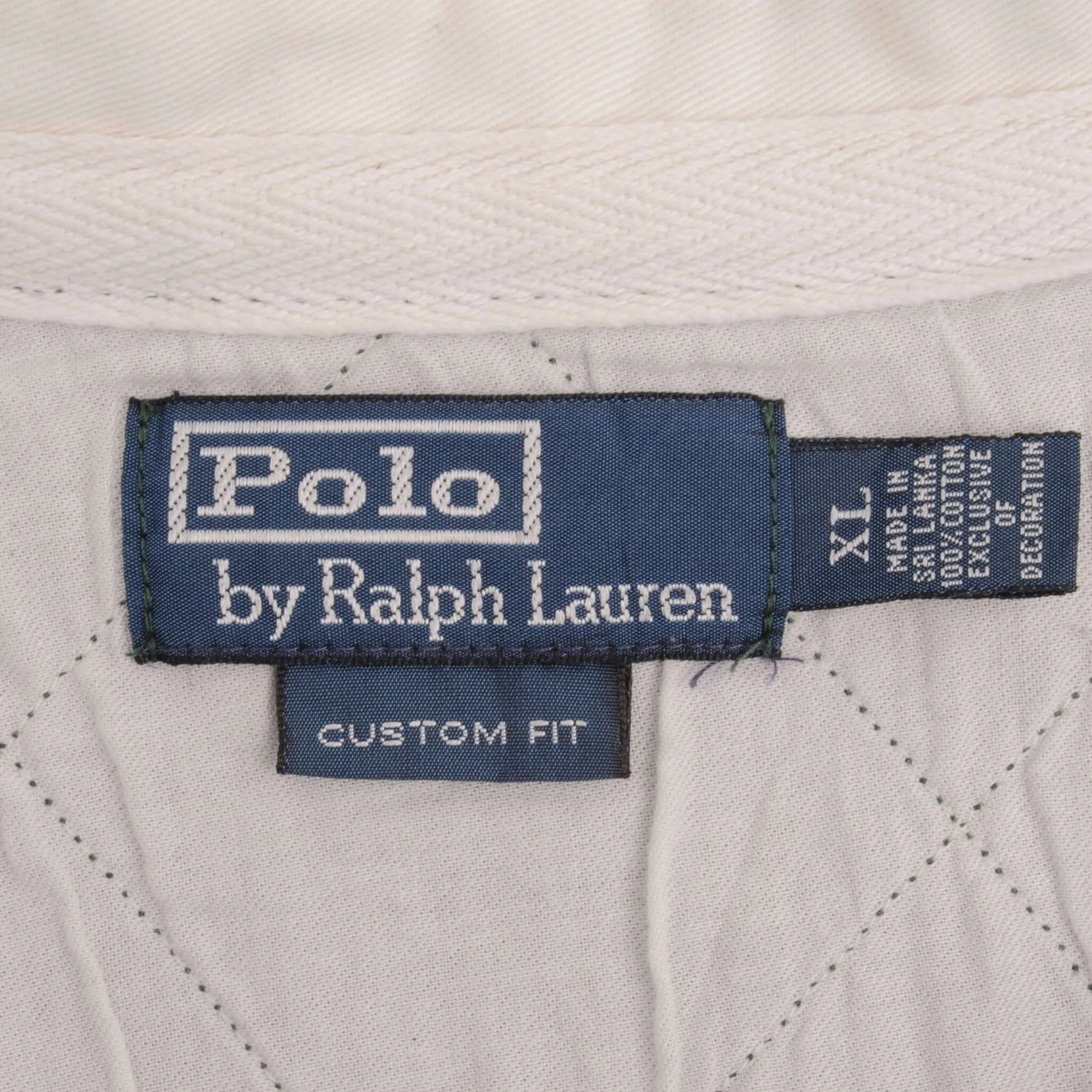 VINTAGE RALPH LAUREN GREEN WHITE STRIPED RUGBY POLO SHIRT 1990S SIZE XL