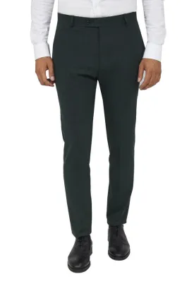 WSS Slim Fit Plain Dark Green Men Pants  - Singen