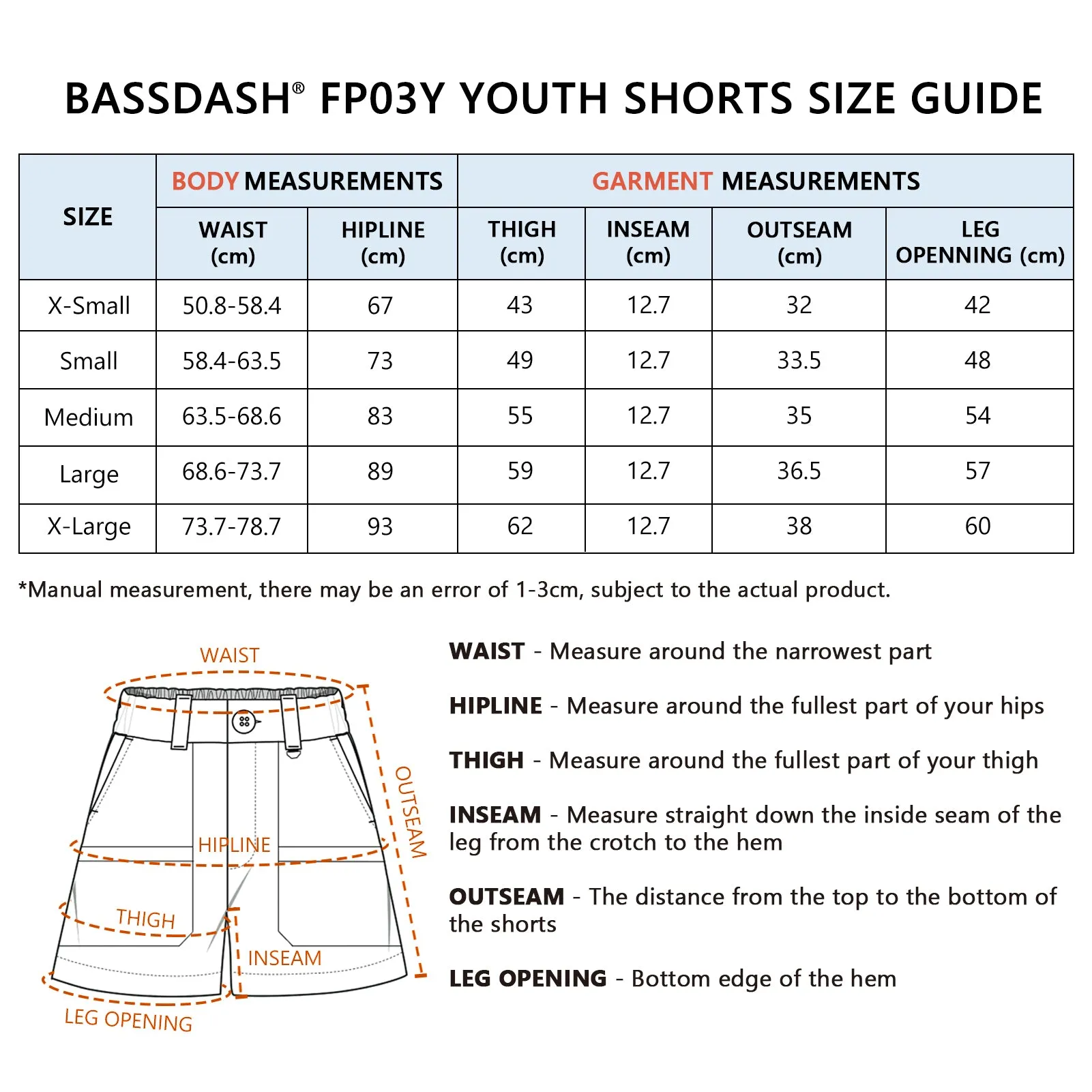Youth 5in UPF 50  Quick Dry Fishing Shorts FP03Y
